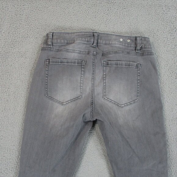 CAbi Jeans Womens 4 Gray Skinny Low Rise Faded Zip Pockets 28x30 Denim Stretch - Picture 4 of 14
